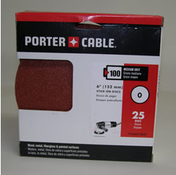 Porter Cable 726001025 Porter Cable 6" PSA 100 Grit No Hole (25 Pack) 726001025